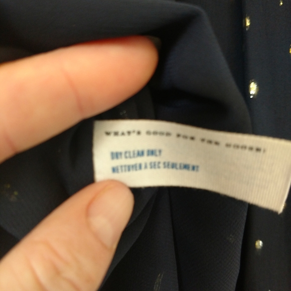 Anthropologie flowy navy and gold sparkle top - Picture 6 of 6